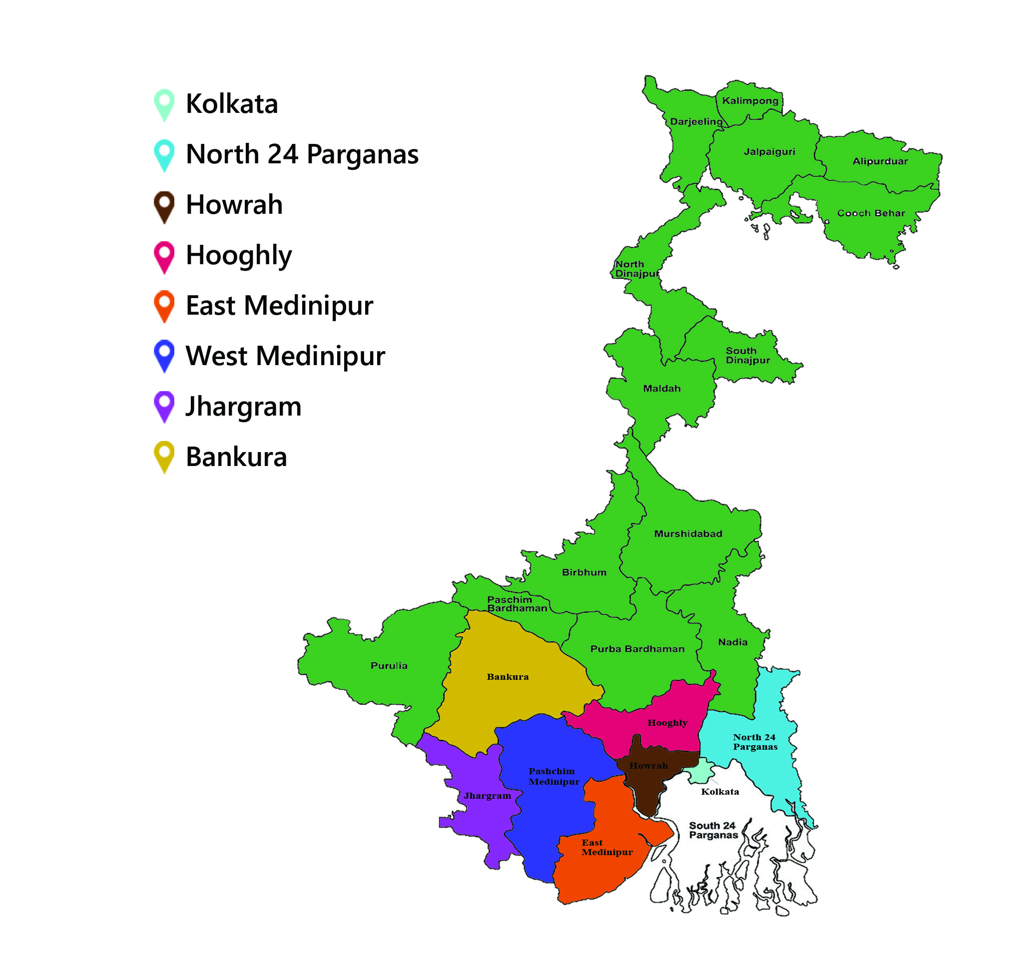 Map of Areas of Operation